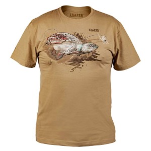 Traper Fly T-shirt Art Grayling Sand S