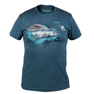 Traper Fly T-shirt Art Grayling Denim L