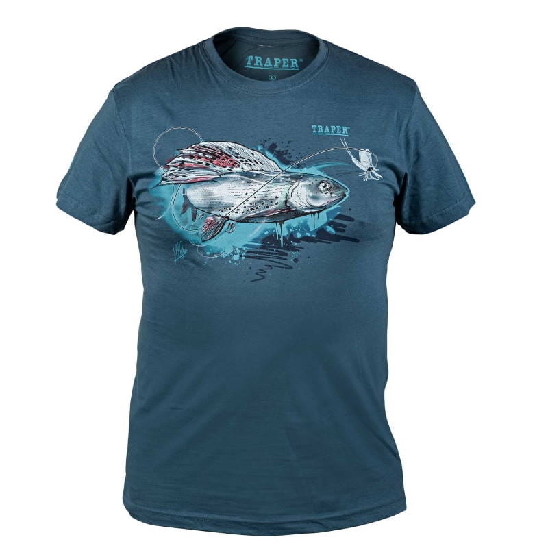 Traper Fly T-shirt Art Grayling Denim 3XL-27406