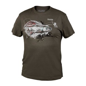 Traper Fly T-shirt Art Grayling Dark Khaki 3XL