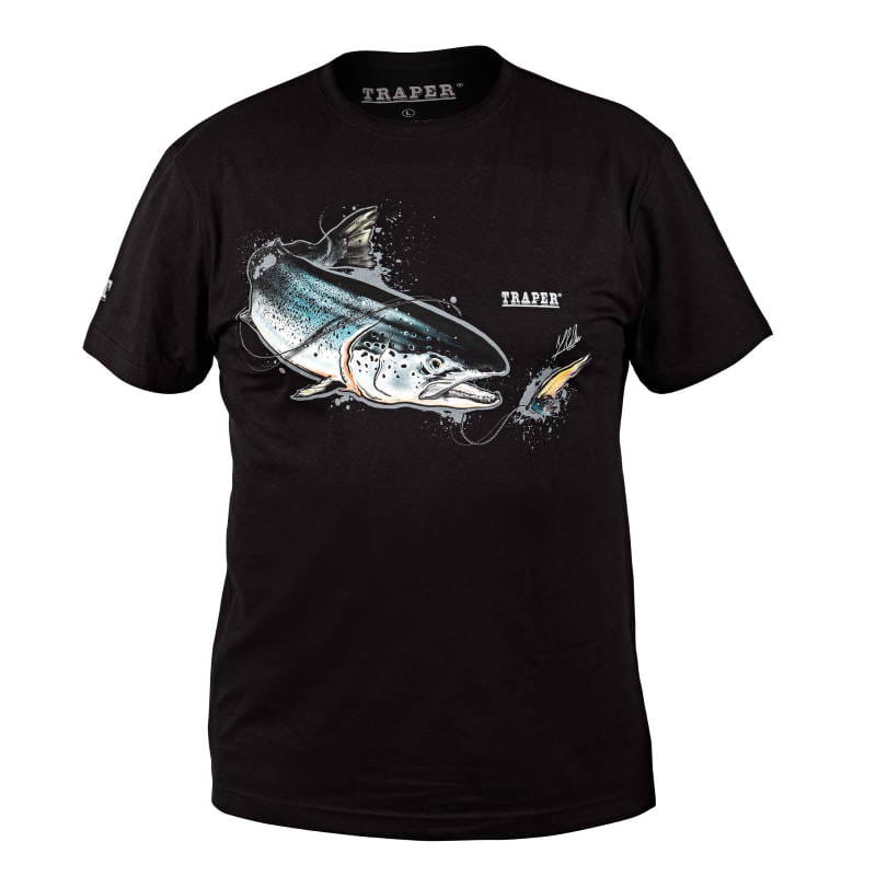 Traper Fly T-shirt Art Salmon Black 3XL-27472