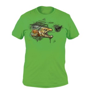 Traper Fly T-Shirt Art Trout Kiwi S