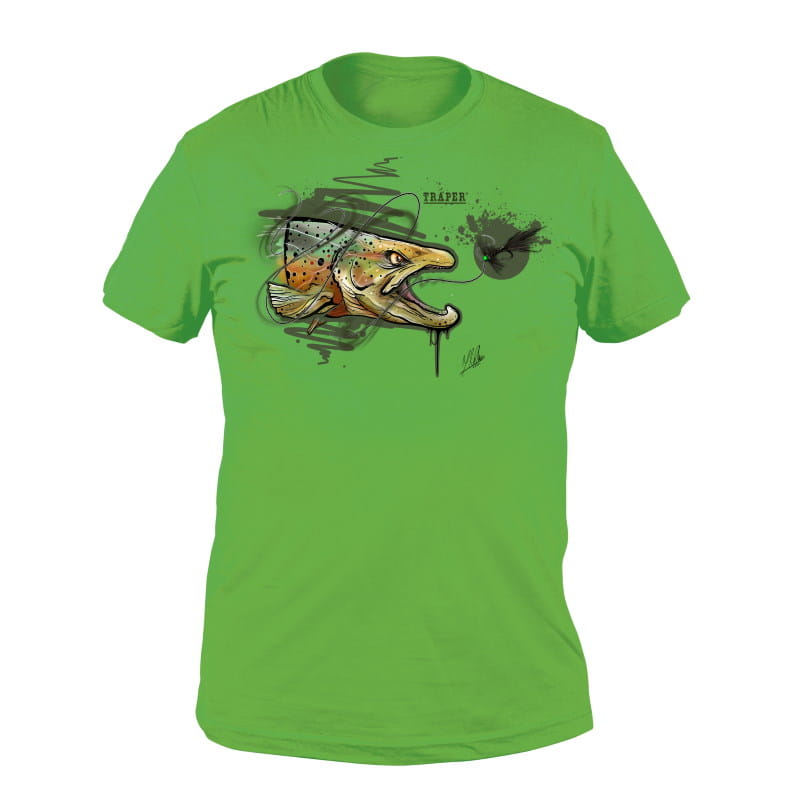 Traper Fly T-Shirt Art Trout Kiwi XXXL-41624
