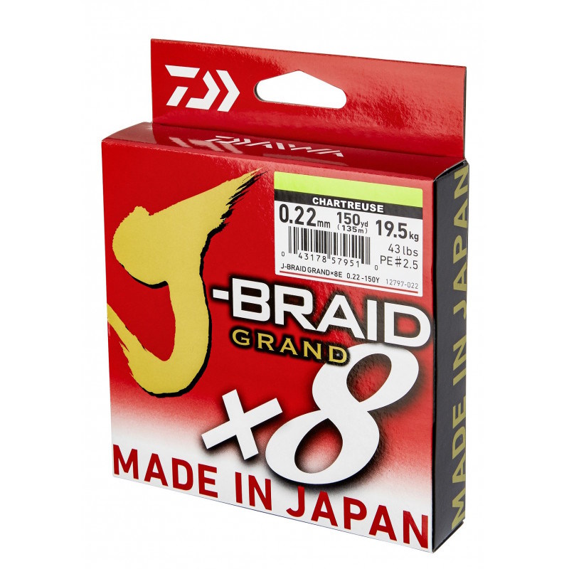 Daiwa Plecionka J-Braid Grand x8 Chartreuse 0.13mm-60266