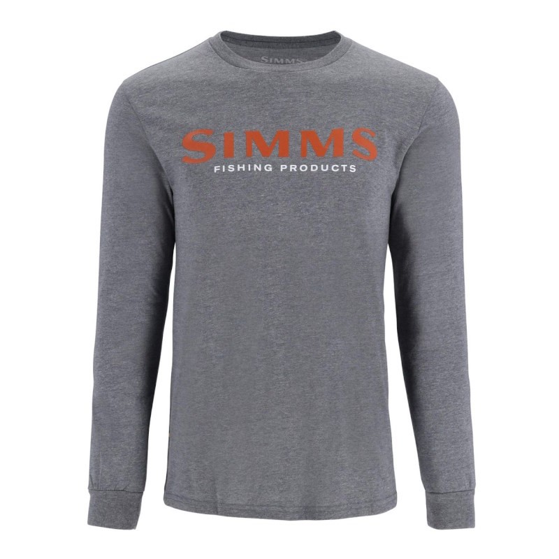 Simms Logo Shirt LS Athletic Heather 3XL-58911