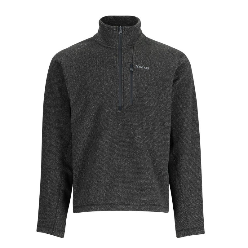 Simms Rivershed Half Zip Black Heather S-59034