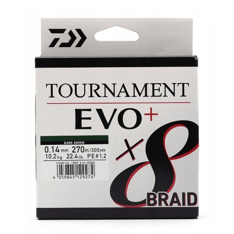 Daiwa Plecionka Tournament EVO+ Green 135m 0.18mm-60106