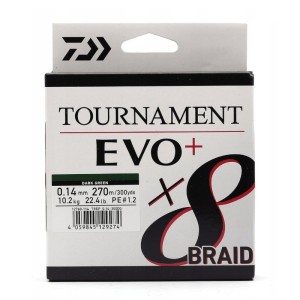 Daiwa Plecionka Tournament EVO+ Green 270m 0.26mm