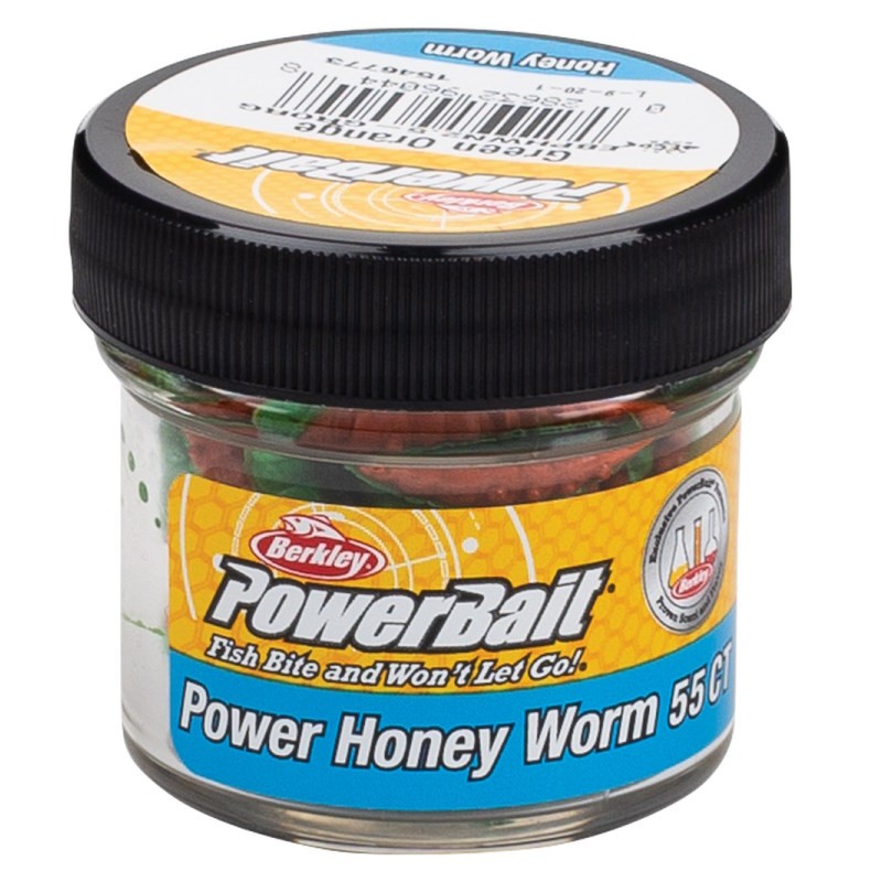 Berkley PowerBait Power Honey Worm Green Orange-48748