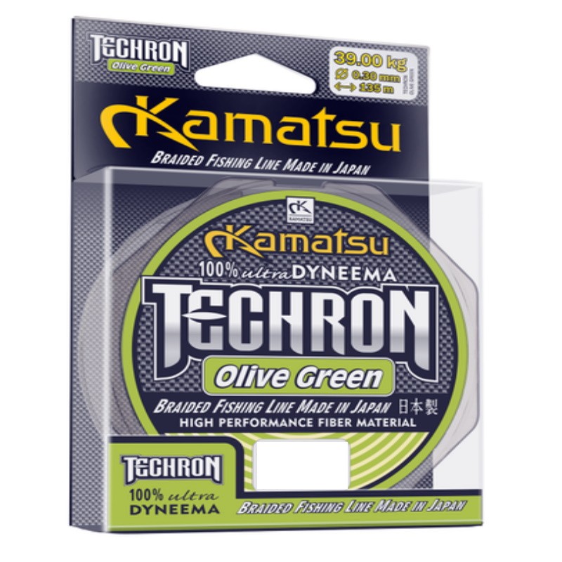 Kamatsu Plecionka Techron Olive Green 135m 0.08mm-32336