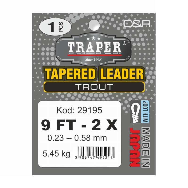 Traper Fly Przypon koniczny Trout 9ft 0X-66811