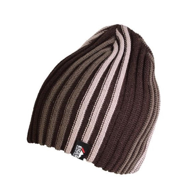 Eiger Striped Knitted Hat brown-47072