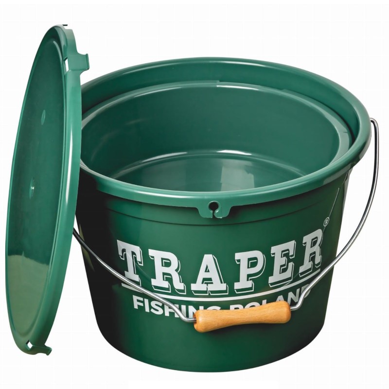 Traper Wiadro z miską i pokrywą zielone 18 l-59856