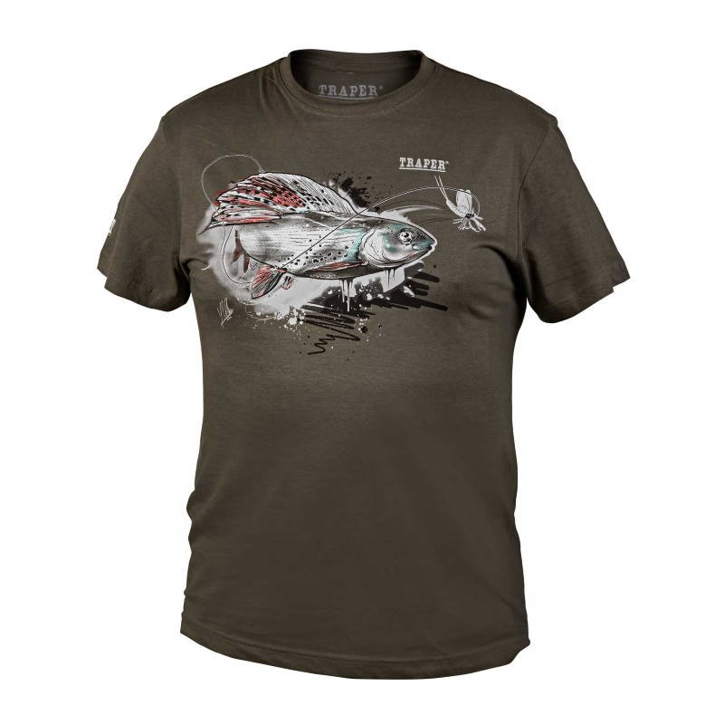 Traper Fly T-shirt Art Grayling Dark Khaki XXL-27399