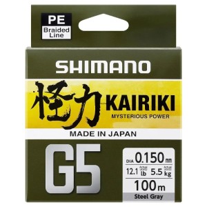 Shimano plecionka Kairiki G5 SteelGray 150m 0.18mm