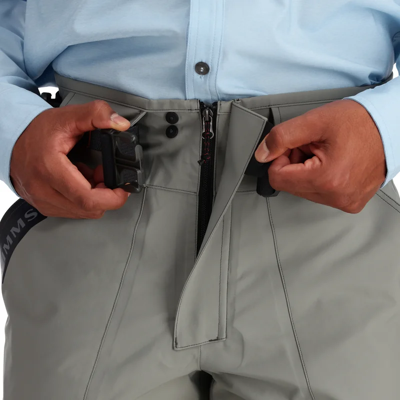 Spodniobuty Simms Freestone Pant Smoke – rozporek z zamkiem