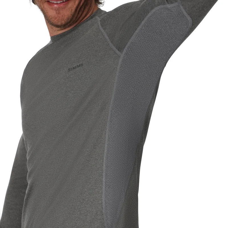 Koszulka termoaktywna Simms Strata 160 Crew Dark Grey Heather – panele pod pachami