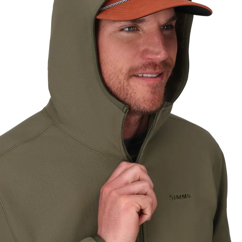 Bluza termoaktywna Simms Strata 330 Half-Zip Hoody Loden – dopasowany kaptur