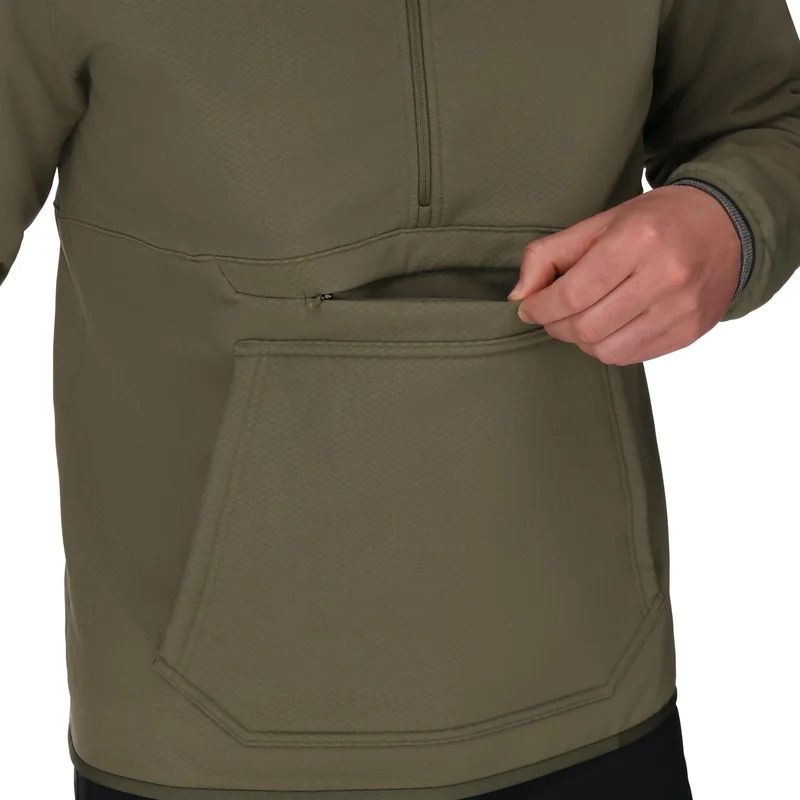 Bluza termoaktywna Simms Strata 330 Half-Zip Hoody Loden – ukryta kieszeń