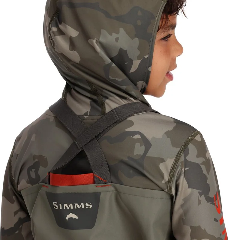 Wodery dziecięce Simms Kid's Tributary Stockingfoot Basalt – uchwyt whoa-now