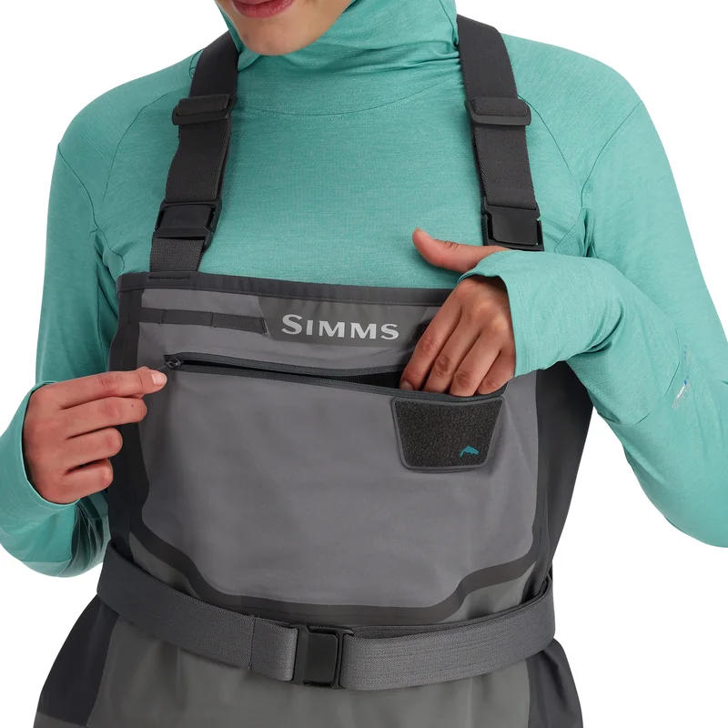 Wodery damskie Simms Women's Freestone Stockingfoot Slate – kieszeń na piersi