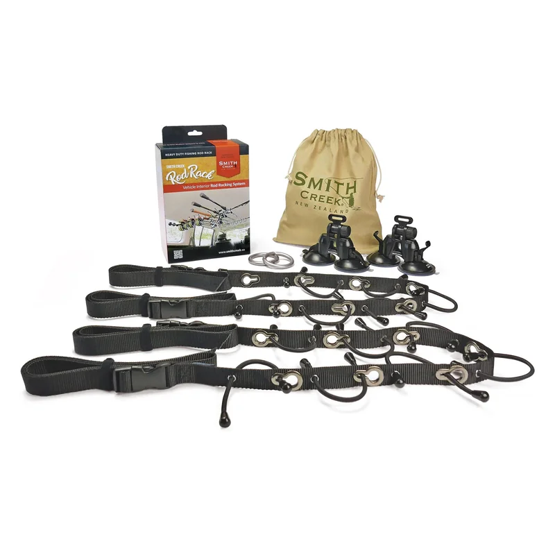 Uchwyt na wędki do samochodu Smith Creek Rod Rack – zawartość zestawu